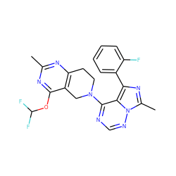 Cc1nc2c(c(OC(F)F)n1)CN(c1ncnn3c(C)nc(-c4ccccc4F)c13)CC2 ZINC000169711758