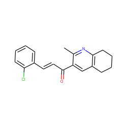 Cc1nc2c(cc1C(=O)/C=C/c1ccccc1Cl)CCCC2 ZINC000004007259