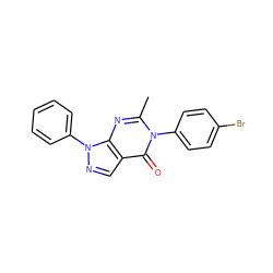 Cc1nc2c(cnn2-c2ccccc2)c(=O)n1-c1ccc(Br)cc1 ZINC000001104450