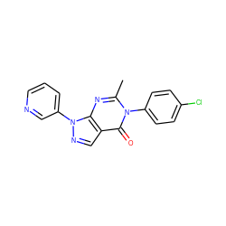 Cc1nc2c(cnn2-c2cccnc2)c(=O)n1-c1ccc(Cl)cc1 ZINC000028951900