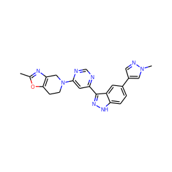 Cc1nc2c(o1)CCN(c1cc(-c3n[nH]c4ccc(-c5cnn(C)c5)cc34)ncn1)C2 ZINC000225559126