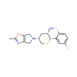 Cc1nc2c(o1)CN([C@H]1CS[C@@H](c3cc(F)ccc3F)[C@@H](N)C1)C2 ZINC000169708413