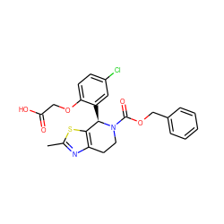 Cc1nc2c(s1)[C@@H](c1cc(Cl)ccc1OCC(=O)O)N(C(=O)OCc1ccccc1)CC2 ZINC000206884168