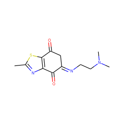 Cc1nc2c(s1)C(=O)C/C(=N\CCN(C)C)C2=O ZINC000028566204