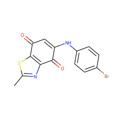 Cc1nc2c(s1)C(=O)C=C(Nc1ccc(Br)cc1)C2=O ZINC000027525391