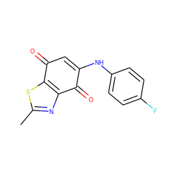 Cc1nc2c(s1)C(=O)C=C(Nc1ccc(F)cc1)C2=O ZINC000006523588