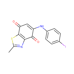 Cc1nc2c(s1)C(=O)C=C(Nc1ccc(I)cc1)C2=O ZINC000027525392