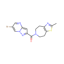 Cc1nc2c(s1)CCN(C(=O)c1cc3ncc(Br)cn3n1)CC2 ZINC000205121794