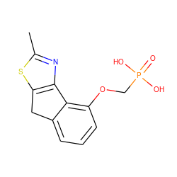 Cc1nc2c(s1)Cc1cccc(OCP(=O)(O)O)c1-2 ZINC000045387395