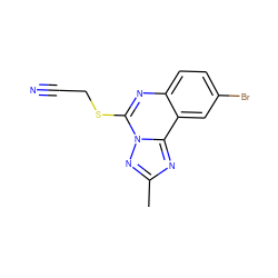 Cc1nc2c3cc(Br)ccc3nc(SCC#N)n2n1 ZINC000071340909