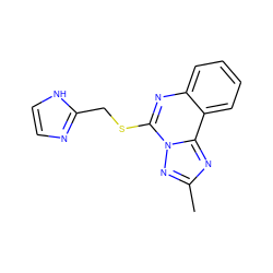 Cc1nc2c3ccccc3nc(SCc3ncc[nH]3)n2n1 ZINC000071341432