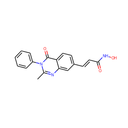 Cc1nc2cc(/C=C/C(=O)NO)ccc2c(=O)n1-c1ccccc1 ZINC000096934286