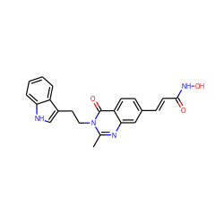 Cc1nc2cc(/C=C/C(=O)NO)ccc2c(=O)n1CCc1c[nH]c2ccccc12 ZINC000096934289