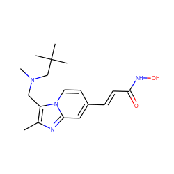 Cc1nc2cc(/C=C/C(=O)NO)ccn2c1CN(C)CC(C)(C)C ZINC000169700786