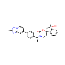 Cc1nc2cc(-c3ccc([C@H](C)N4CC[C@](CC(C)(C)O)(c5ccccc5)OC4=O)cc3)ccn2n1 ZINC000068245419