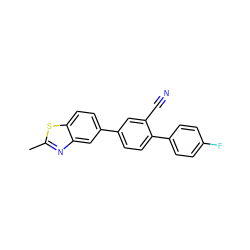 Cc1nc2cc(-c3ccc(-c4ccc(F)cc4)c(C#N)c3)ccc2s1 ZINC000049125180