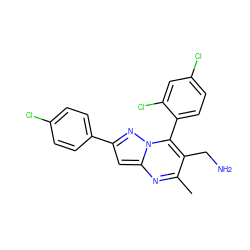 Cc1nc2cc(-c3ccc(Cl)cc3)nn2c(-c2ccc(Cl)cc2Cl)c1CN ZINC000034636269