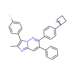 Cc1nc2cc(-c3ccccc3)c(-c3ccc(C4(N)CCC4)cc3)nn2c1-c1ccc(F)cc1 ZINC000114027362