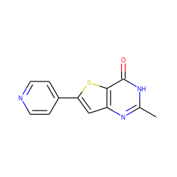 Cc1nc2cc(-c3ccncc3)sc2c(=O)[nH]1 ZINC001772609430