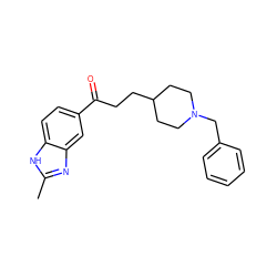 Cc1nc2cc(C(=O)CCC3CCN(Cc4ccccc4)CC3)ccc2[nH]1 ZINC000000606692