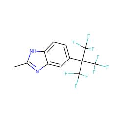 Cc1nc2cc(C(C(F)(F)F)(C(F)(F)F)C(F)(F)F)ccc2[nH]1 ZINC000008015455