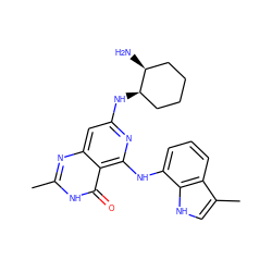 Cc1nc2cc(N[C@@H]3CCCC[C@@H]3N)nc(Nc3cccc4c(C)c[nH]c34)c2c(=O)[nH]1 ZINC000169342730