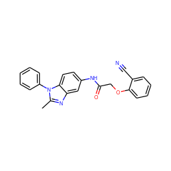 Cc1nc2cc(NC(=O)COc3ccccc3C#N)ccc2n1-c1ccccc1 ZINC000012546478