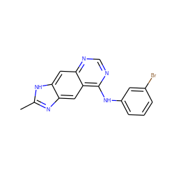 Cc1nc2cc3c(Nc4cccc(Br)c4)ncnc3cc2[nH]1 ZINC000003815052