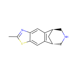 Cc1nc2cc3c(cc2s1)[C@H]1CNC[C@H]3C1 ZINC000101029446