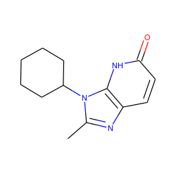 Cc1nc2ccc(=O)[nH]c2n1C1CCCCC1 ZINC000118272211