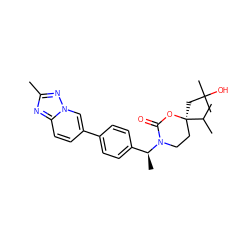 Cc1nc2ccc(-c3ccc([C@H](C)N4CC[C@](CC(C)(C)O)(C(C)C)OC4=O)cc3)cn2n1 ZINC000114231387