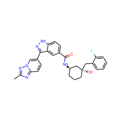 Cc1nc2ccc(-c3n[nH]c4ccc(C(=O)N[C@@H]5CCC[C@](O)(Cc6ccccc6F)C5)cc34)cn2n1 ZINC000203739733