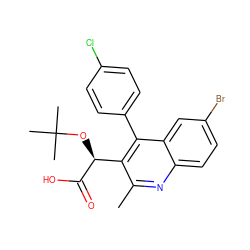 Cc1nc2ccc(Br)cc2c(-c2ccc(Cl)cc2)c1[C@H](OC(C)(C)C)C(=O)O ZINC000098209106