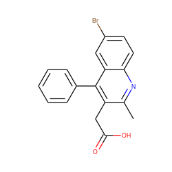 Cc1nc2ccc(Br)cc2c(-c2ccccc2)c1CC(=O)O ZINC000169334477