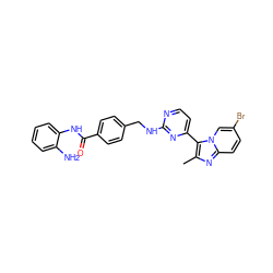 Cc1nc2ccc(Br)cn2c1-c1ccnc(NCc2ccc(C(=O)Nc3ccccc3N)cc2)n1 ZINC000095593764