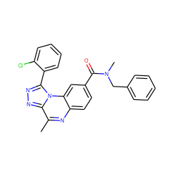 Cc1nc2ccc(C(=O)N(C)Cc3ccccc3)cc2n2c(-c3ccccc3Cl)nnc12 ZINC000095596797