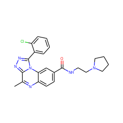 Cc1nc2ccc(C(=O)NCCN3CCCC3)cc2n2c(-c3ccccc3Cl)nnc12 ZINC000095594727