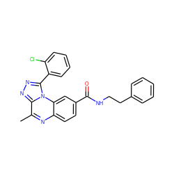 Cc1nc2ccc(C(=O)NCCc3ccccc3)cc2n2c(-c3ccccc3Cl)nnc12 ZINC000095596144