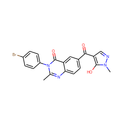 Cc1nc2ccc(C(=O)c3cnn(C)c3O)cc2c(=O)n1-c1ccc(Br)cc1 ZINC000299839512