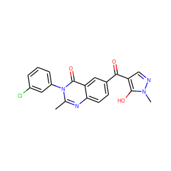 Cc1nc2ccc(C(=O)c3cnn(C)c3O)cc2c(=O)n1-c1cccc(Cl)c1 ZINC000299838812