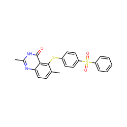 Cc1nc2ccc(C)c(Sc3ccc(S(=O)(=O)c4ccccc4)cc3)c2c(=O)[nH]1 ZINC000013826171