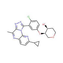 Cc1nc2ccc(C3CC3)nc2n2c(-c3cc(O[C@@H]4COCC[C@@H]4O)ccc3Cl)nnc12 ZINC000145784456