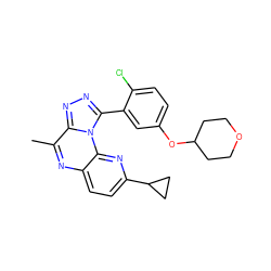 Cc1nc2ccc(C3CC3)nc2n2c(-c3cc(OC4CCOCC4)ccc3Cl)nnc12 ZINC000145728679