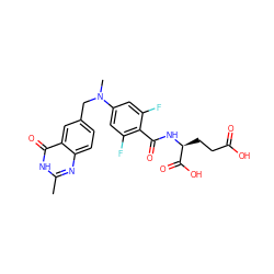 Cc1nc2ccc(CN(C)c3cc(F)c(C(=O)N[C@@H](CCC(=O)O)C(=O)O)c(F)c3)cc2c(=O)[nH]1 ZINC000013724740