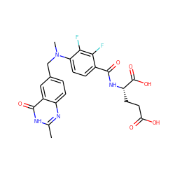 Cc1nc2ccc(CN(C)c3ccc(C(=O)N[C@@H](CCC(=O)O)C(=O)O)c(F)c3F)cc2c(=O)[nH]1 ZINC000013724748