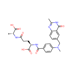 Cc1nc2ccc(CN(C)c3ccc(C(=O)N[C@H](CCC(=O)N[C@H](C)C(=O)O)C(=O)O)cc3)cc2c(=O)[nH]1 ZINC000026990541