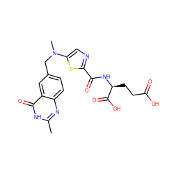 Cc1nc2ccc(CN(C)c3cnc(C(=O)N[C@@H](CCC(=O)O)C(=O)O)s3)cc2c(=O)[nH]1 ZINC000013821841