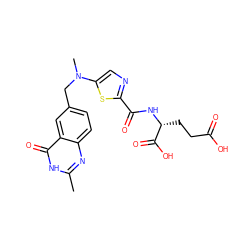 Cc1nc2ccc(CN(C)c3cnc(C(=O)N[C@H](CCC(=O)O)C(=O)O)s3)cc2c(=O)[nH]1 ZINC000029391125