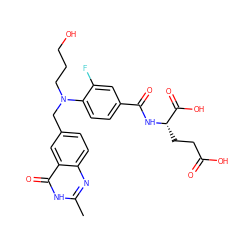 Cc1nc2ccc(CN(CCCO)c3ccc(C(=O)N[C@@H](CCC(=O)O)C(=O)O)cc3F)cc2c(=O)[nH]1 ZINC000026834541