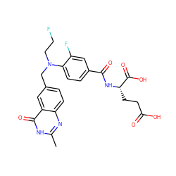 Cc1nc2ccc(CN(CCF)c3ccc(C(=O)N[C@@H](CCC(=O)O)C(=O)O)cc3F)cc2c(=O)[nH]1 ZINC000026829961